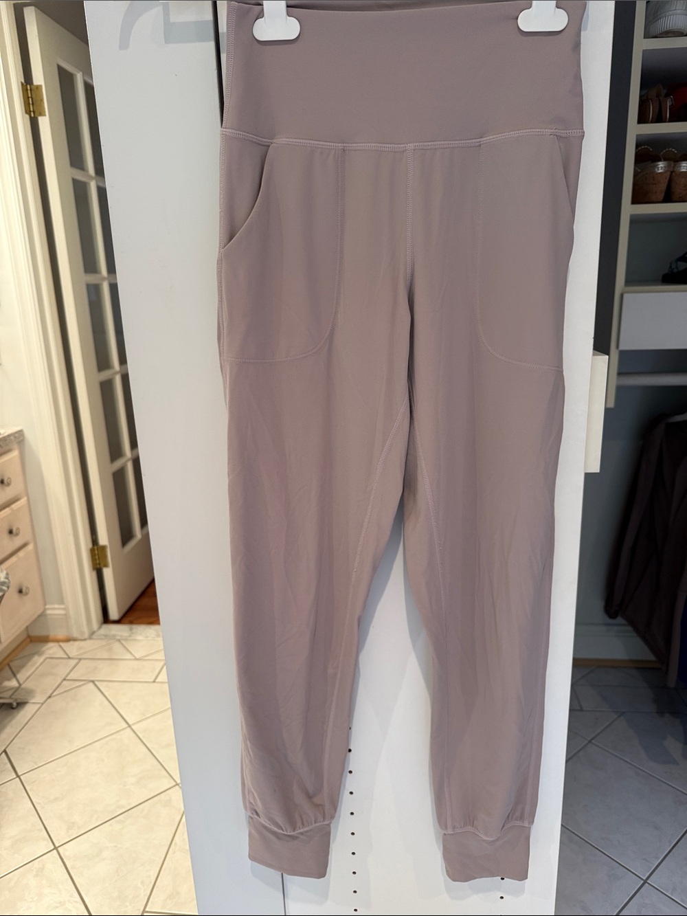 High-Rise Women’s Jogger Pants in Mauve Taupe